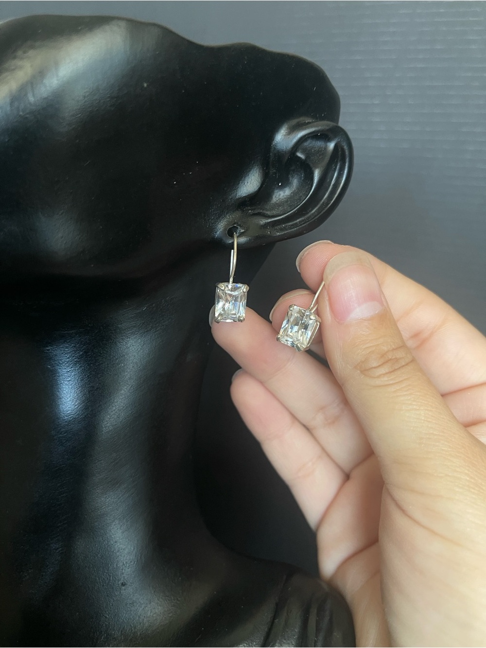 Sterling silver Silpada Huggie hoop rectangle earrings